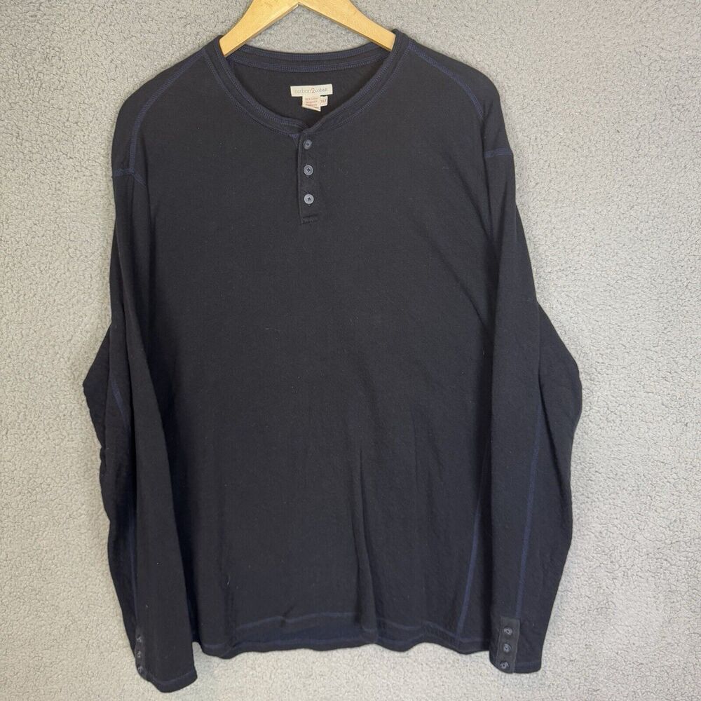 S Carbon 2 Cobalt Shirt Mens XLT Black Long Sleeve Henley Outdoors Cotton